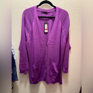 NWT Boyfriend Sweater with Purple Sparkling Thread Throughout 💜